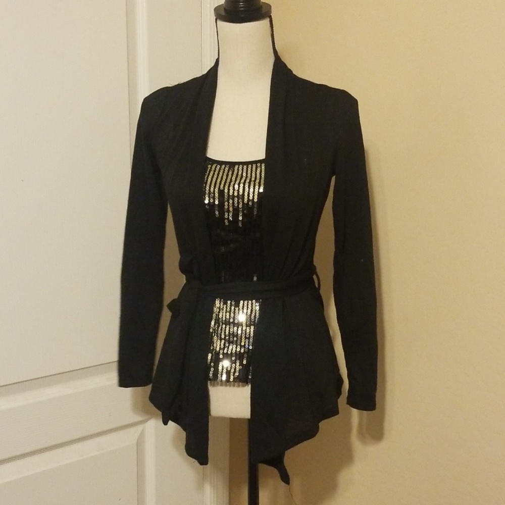 Black sequence top